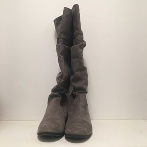 Forever 21 Grey Suede Pull-on Riding Boots